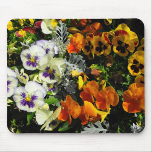 colourful pansies mouse pad