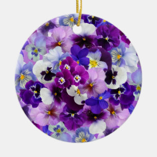 Colourful Pansies, Pretty Flowers, Ceramic Ornament