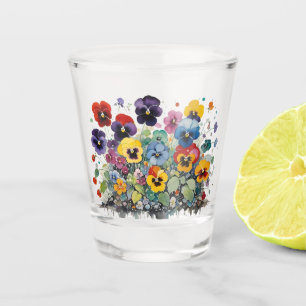 Colourful Pansies Shot Glass