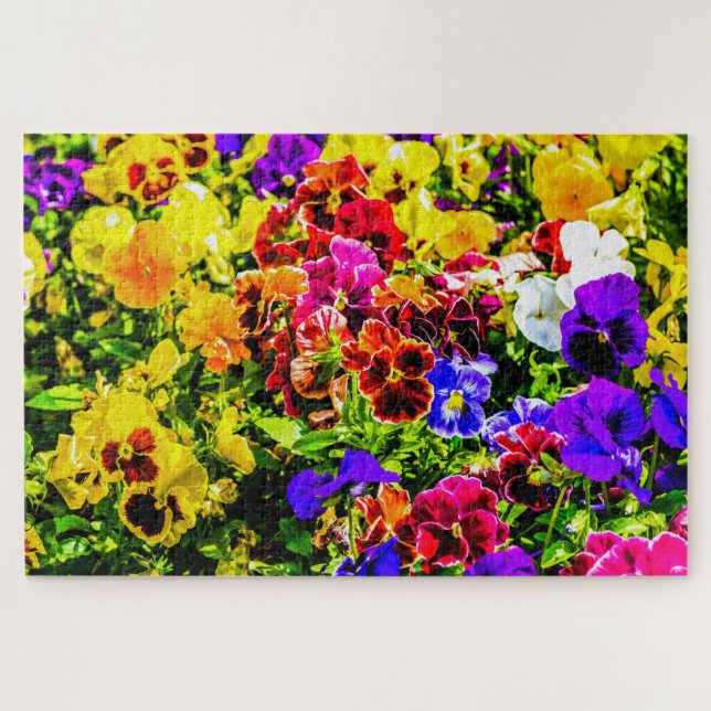 Colourful Pansy Flowers Jigsaw Puzzle (Horizontal)