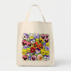 Colourful Pansy Patchwork Tote Bag