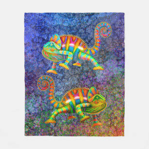 Colourful Panther Chameleon Blanket