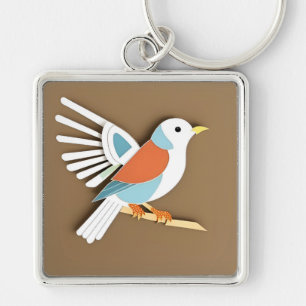 Colourful Paper Art of Bird Keychain