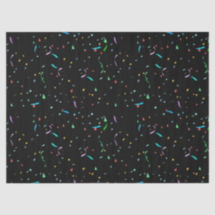 Colourful Paper Confetti on Black   Tissue Paper