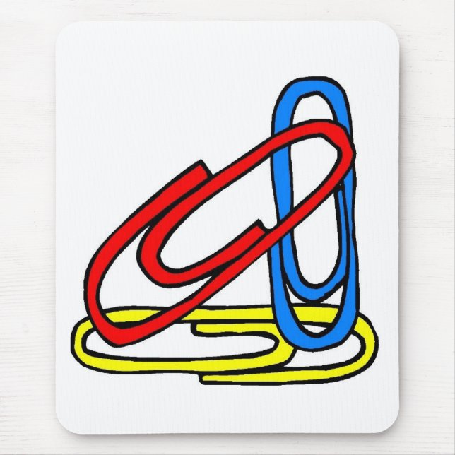 Colourful Paperclips Elementary School Colours Mouse Pad (Front)