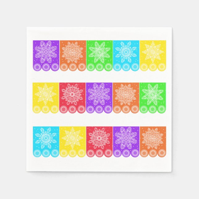 Colourful Papercut Cinco de Mayo Napkin (Front)
