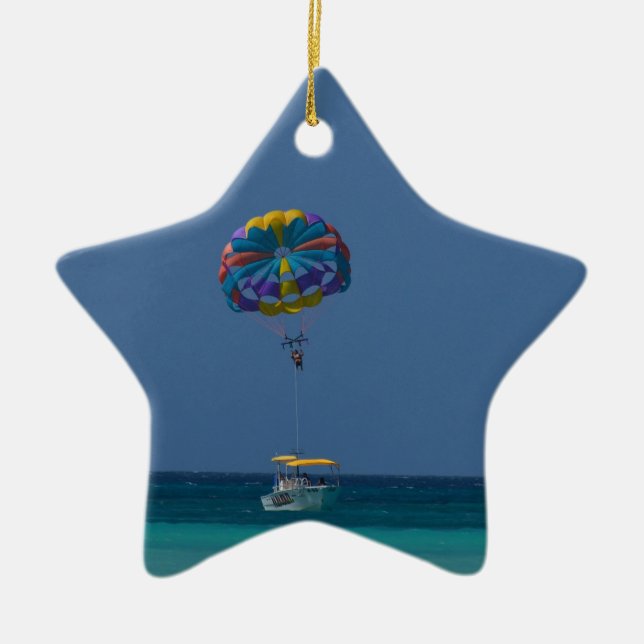 Colourful Parasailing Ceramic Ornament (Front)