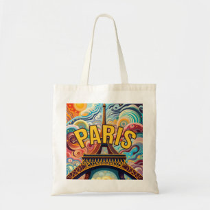 Colourful PARIS and Parisian Life Tote Bag