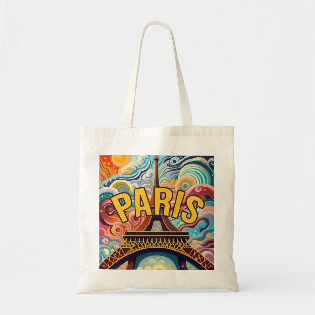 Colourful PARIS and Parisian Life Tote Bag (Front)
