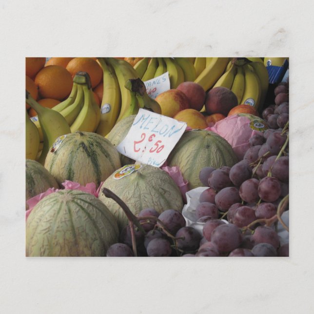 Colourful Paris Fruit Market Postcard (Front)