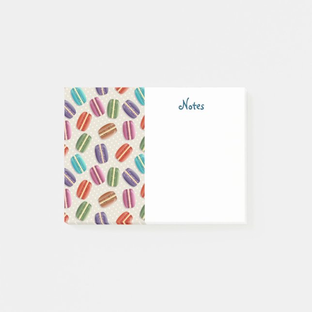 Colourful Parisian Macarons Pattern Post-it Notes (Front)