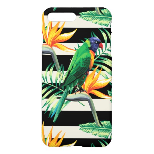 Colourful Parrot And Flowers iPhone 8 Plus/7 Plus Case