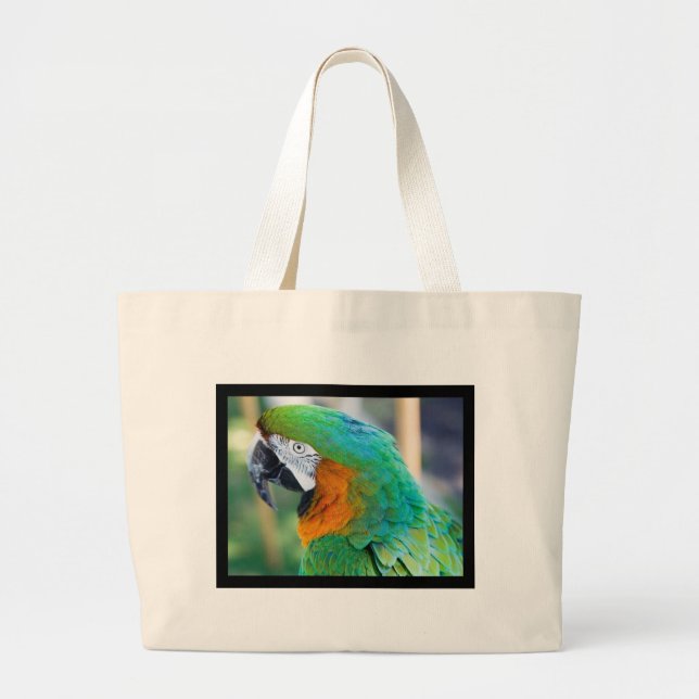 Colourful Parrot Canvas Bag (Front)