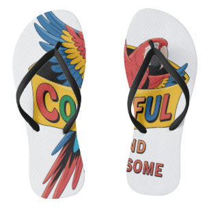 Colourful Parrot Flip Flops