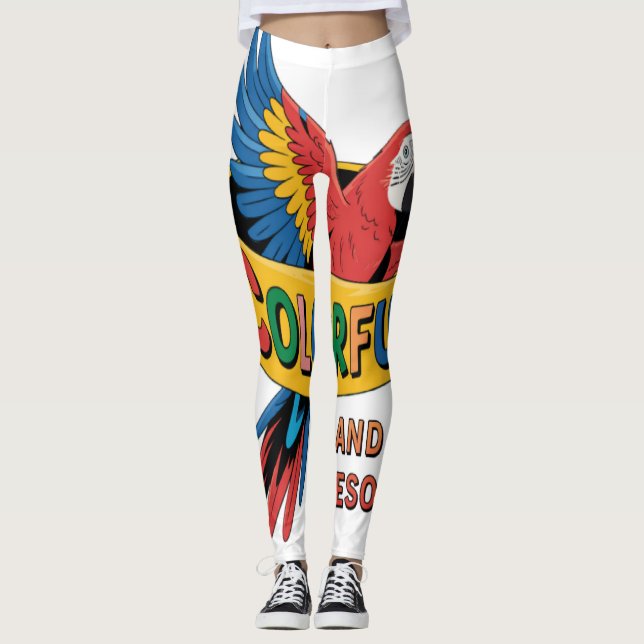 Colourful Parrot  Leggings (Front)