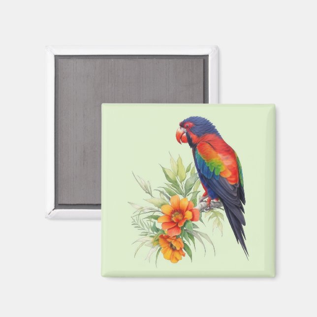 Colourful Parrot Magnet (Front/Back)