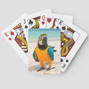 Colourful Parrot on the White Sand Playing Cards