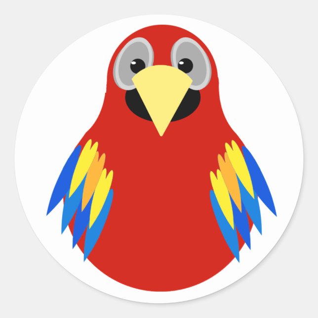 Colourful Parrot Sticker (Front)