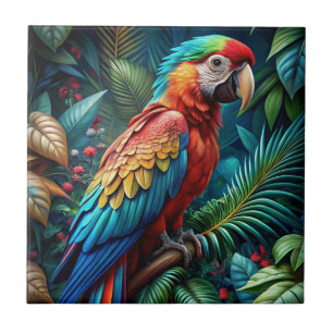 Colourful Parrot Tile