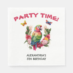 Colourful Parrot Tropical Child's Birthday Party  Napkin