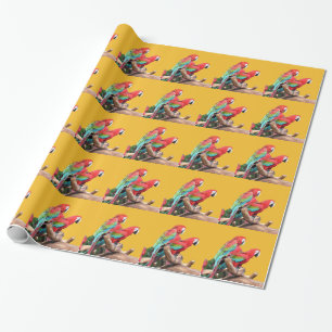 Colourful parrots holiday Christmas Wrapping Paper