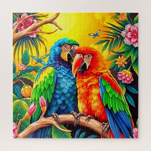 Colourful parrots  jigsaw puzzle (Vertical)