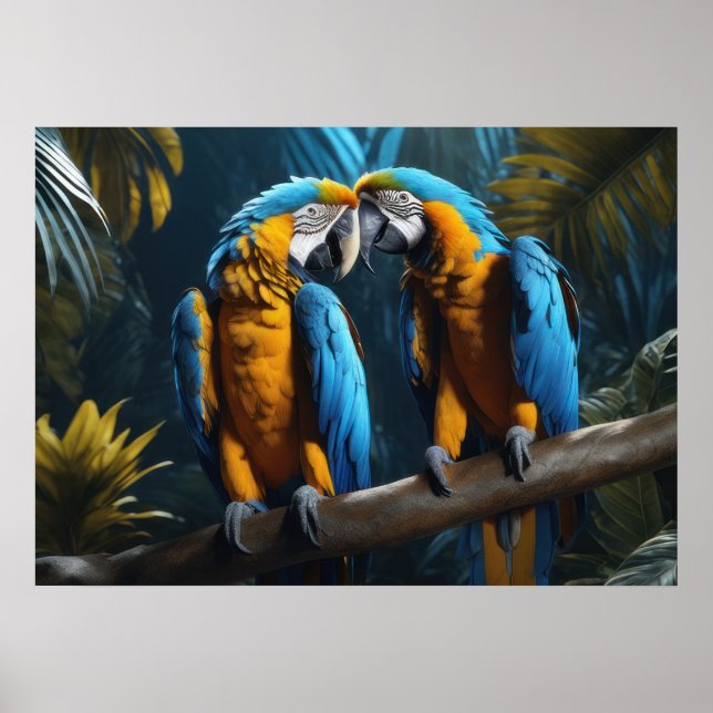 Colourful Parrots Poster (Front)