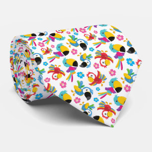 Colourful Parrots, Tropical Parrots, Birds, Flower Tie