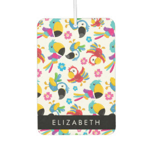 Colourful Parrots, Tropical Parrots, Your Name Air Freshener