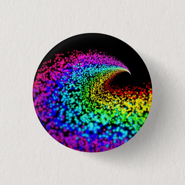 Colourful particles 1 inch round button (Front)