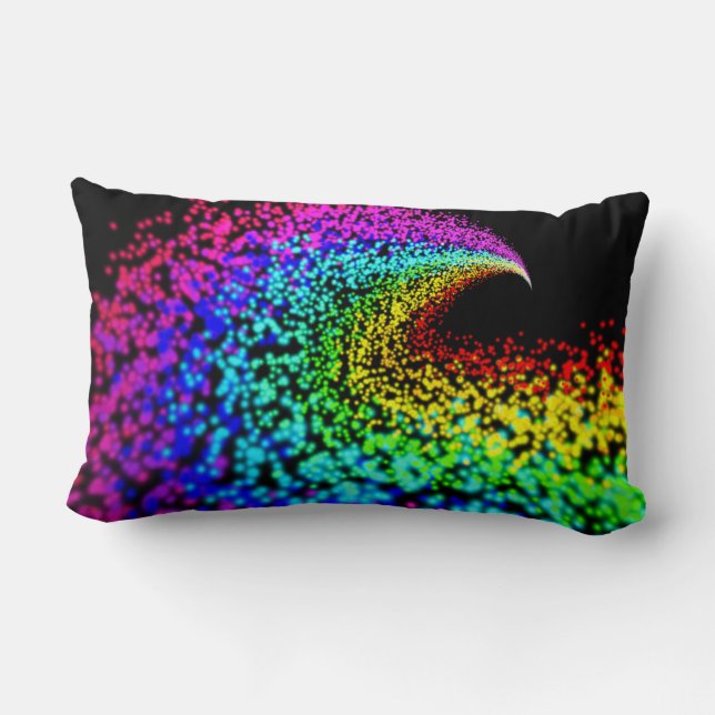 Colourful particles lumbar pillow (Back)