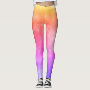 Colourful Partly Cloudy Sky Abstract Photography Leggings