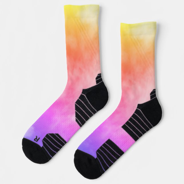 Colourful Partly Cloudy Sky Abstract Photography Socks (Left)