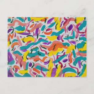 Colourful Party Abstract Print Postcard
