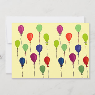 Colourful party balloons invitation