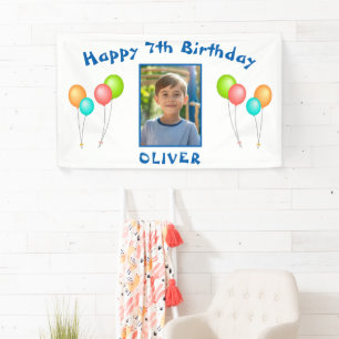 Colourful Party Balloons Kid Birthday Photo Banner