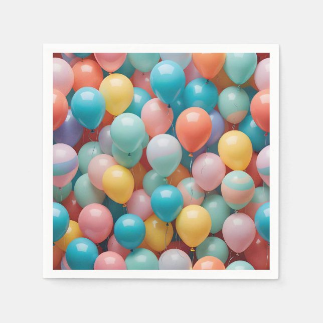 Colourful Party Balloons Pattern  Napkin (Front)