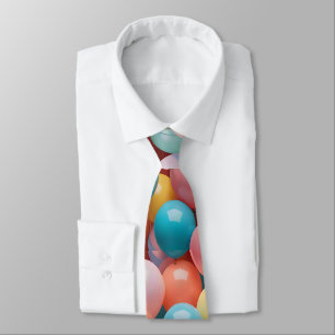 Colourful Party Balloons Pattern Tie