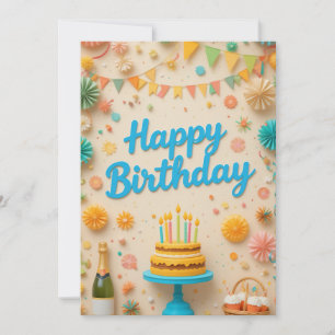 Colourful Party Birthday Card