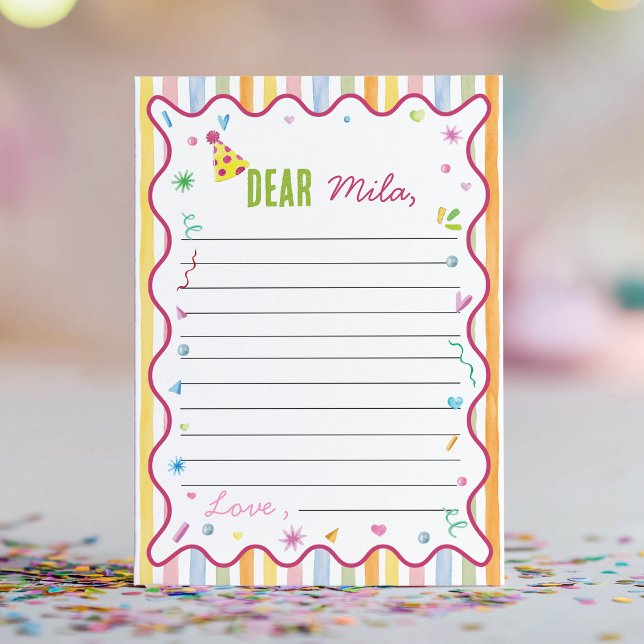 Colourful Party Time Capsule Note Message Card (Creator Uploaded)