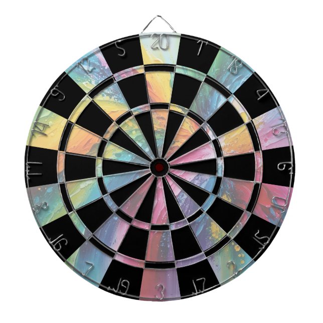 Colourful Pastel Abstract Art Dartboard (Front)
