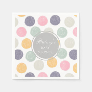 colourful pastel baby shower monogram napkin