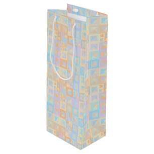 Colourful Pastel Boho Mod Geometric Abstract Wine Gift Bag