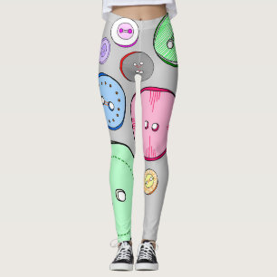 Colourful Pastel Buttons Leggings