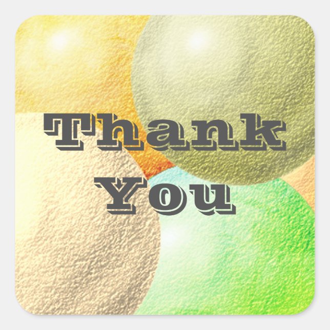 Colourful Pastel Circles Appreciation Thank You Square Sticker (Front)