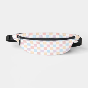 Colourful Pastel Colours Cute Chequered Pattern Fanny Pack