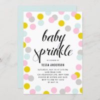 Colourful Pastel Confetti Dots Frame Baby Sprinkle