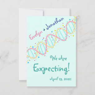 Colourful Pastel DNA We Are Expecting a Baby Card