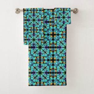 Colourful Pastel Dots Translucent Repeat Pattern Bath Towel Set