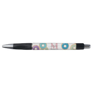 Colourful Pastel Doughnuts & Sprinkles Monogram Pen
